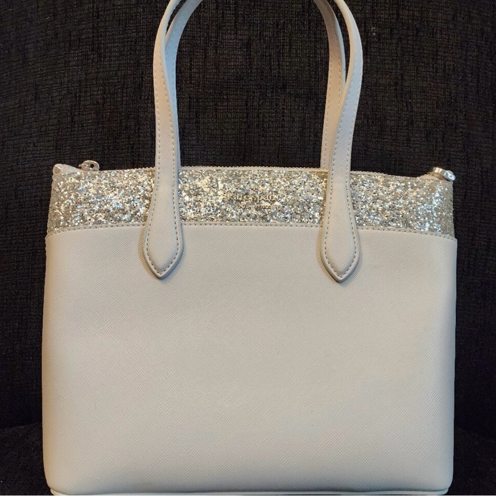 🌷🌷SAVE🌷🌷Kate Spade Elegant Grey/Silver Satchel Crossbody with Structured Design